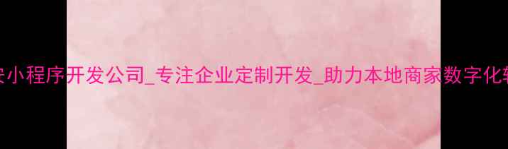 图片 泰安小程序开发公司_专注企业定制开发_助力本地商家数字化转型