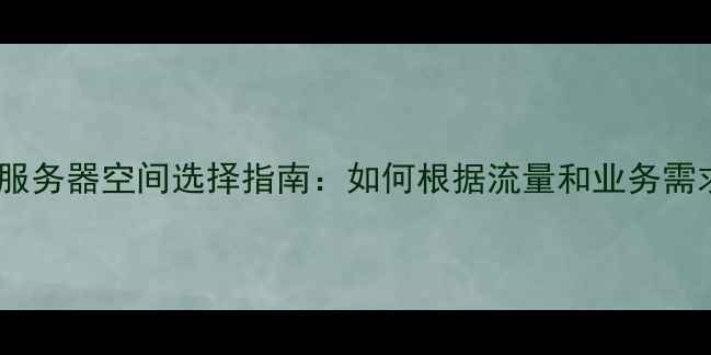 图片 淘宝客网站服务器空间选择指南：如何根据流量和业务需求优化配置2