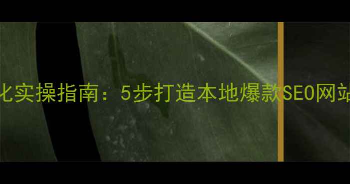 图片 深圳网站优化实操指南：5步打造本地爆款SEO网站（附案例）