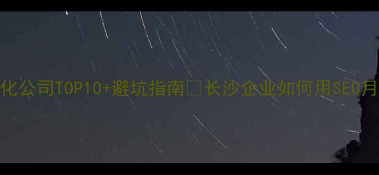 图片 湖南本地SEO优化公司TOP10+避坑指南🔥长沙企业如何用SEO月增3000+订单？
