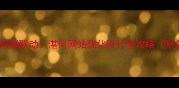 图片 湛江+河源双城联动！湛河网站优化设计全攻略（附免费工具）