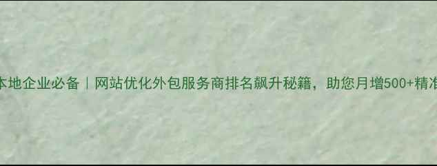 图片 滑县本地企业必备｜网站优化外包服务商排名飙升秘籍，助您月增500+精准客户