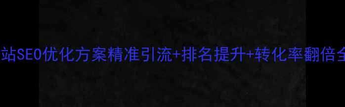 图片 滨州网站SEO优化方案精准引流+排名提升+转化率翻倍全攻略2