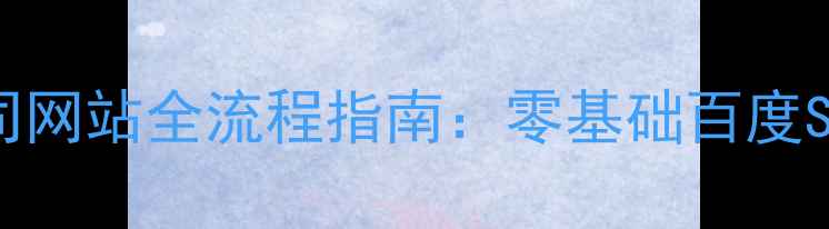 图片 独立搭建公司网站全流程指南：零基础百度SEO实操手册1