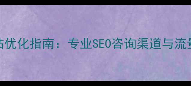 图片 璧山企业网站优化指南：专业SEO咨询渠道与流量转化全攻略