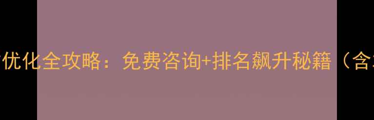 图片 番禺企业必看！网站优化全攻略：免费咨询+排名飙升秘籍（含本地SEO实战技巧）2