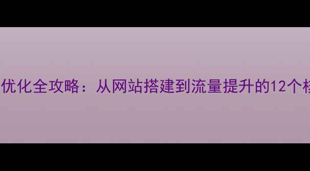 图片 百度SEO优化全攻略：从网站搭建到流量提升的12个核心步骤