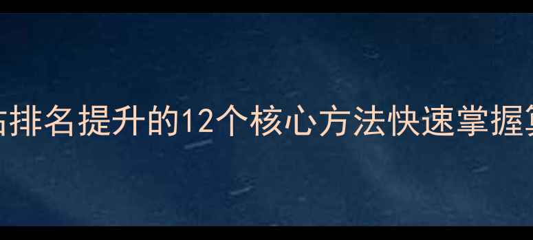 图片 百度SEO优化全攻略：网站排名提升的12个核心方法快速掌握算法规则与流量获取技巧2