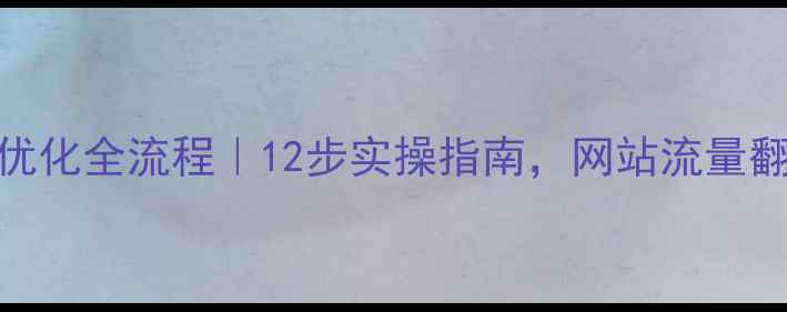 图片 百度SEO优化全流程｜12步实操指南，网站流量翻倍秘籍2
