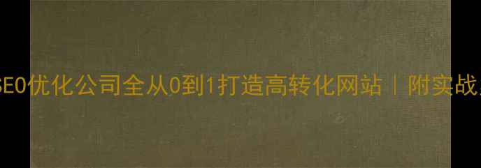 图片 百度SEO优化公司全从0到1打造高转化网站｜附实战案例1