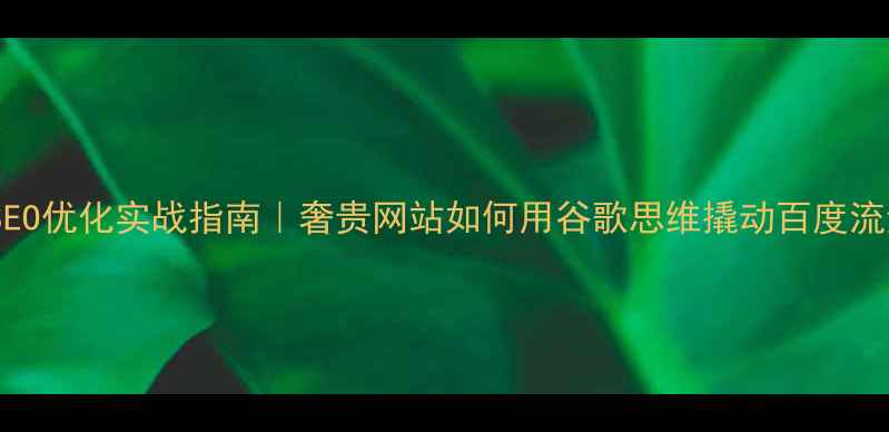 图片 百度SEO优化实战指南｜奢贵网站如何用谷歌思维撬动百度流量🔥2