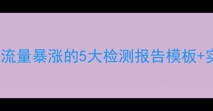 图片 百度SEO优化必看！网站流量暴涨的5大检测报告模板+实操指南（附免费工具）