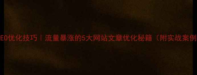 图片 百度SEO优化技巧｜流量暴涨的5大网站文章优化秘籍（附实战案例）✨1