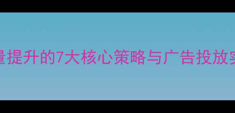 图片 百度SEO优化指南网站流量提升的7大核心策略与广告投放实战手册（含案例分析）1