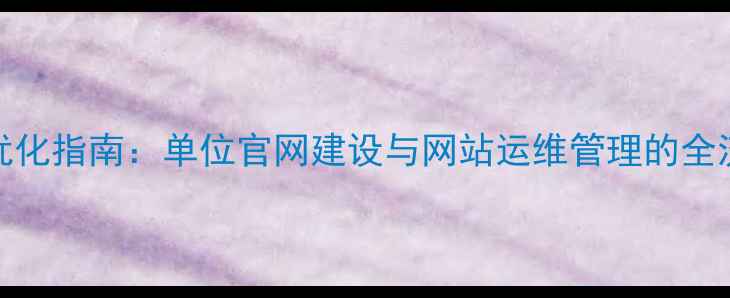 图片 百度SEO优化指南：单位官网建设与网站运维管理的全流程指南2