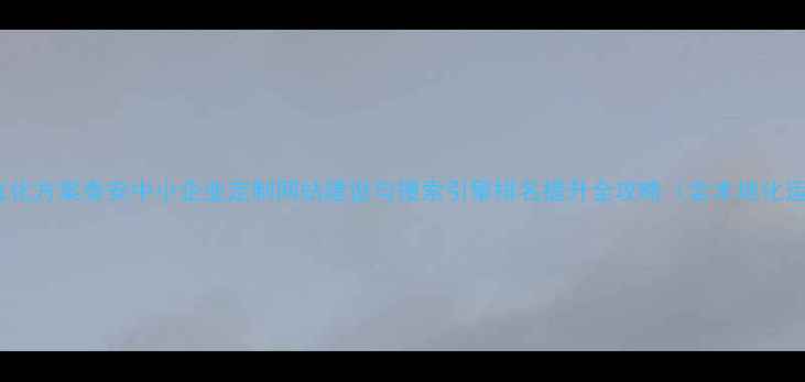 图片 百度SEO优化方案泰安中小企业定制网站建设与搜索引擎排名提升全攻略（含本地化运营策略）