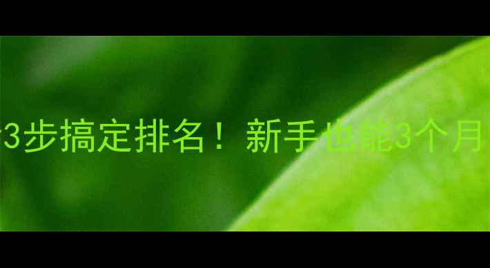 图片 百度SEO必看3步搞定排名！新手也能3个月流量翻倍🔥2