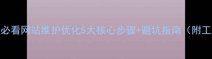 图片 百度SEO必看网站维护优化5大核心步骤+避坑指南（附工具包）1