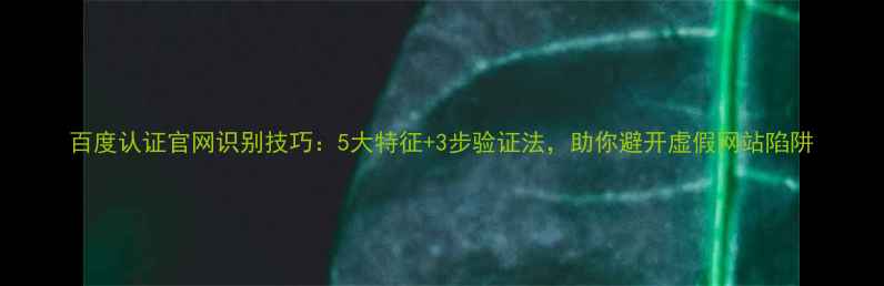 图片 百度认证官网识别技巧：5大特征+3步验证法，助你避开虚假网站陷阱