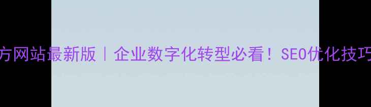 图片 管理系统官方网站最新版｜企业数字化转型必看！SEO优化技巧+实操指南2