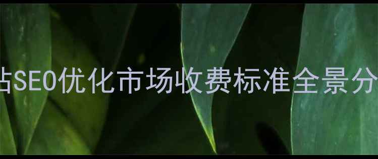 图片 网站SEO优化市场收费标准全景分析1
