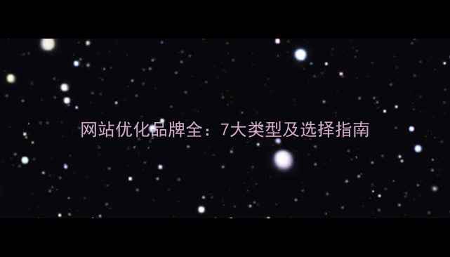 图片 网站优化品牌全：7大类型及选择指南