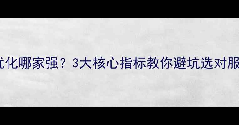 图片 网站优化哪家强？3大核心指标教你避坑选对服务商1
