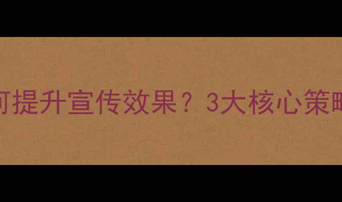 图片 网站优化如何提升宣传效果？3大核心策略+实操案例1