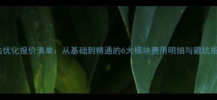 图片 网站优化报价清单：从基础到精通的6大模块费用明细与避坑指南1