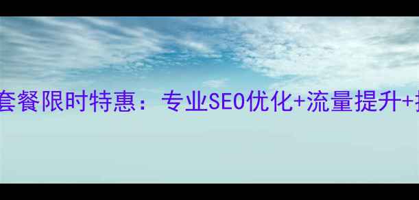 图片 网站优化服务团购套餐限时特惠：专业SEO优化+流量提升+排名优化三效合一1