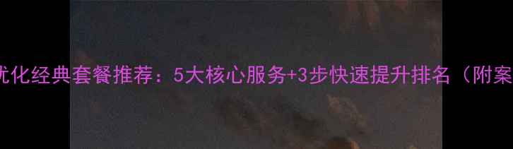 图片 网站优化经典套餐推荐：5大核心服务+3步快速提升排名（附案例）1