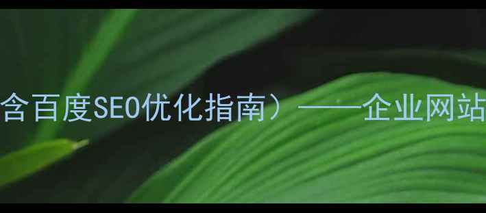 图片 网站后台操作手册模板（含百度SEO优化指南）——企业网站运维必备的12个核心模块