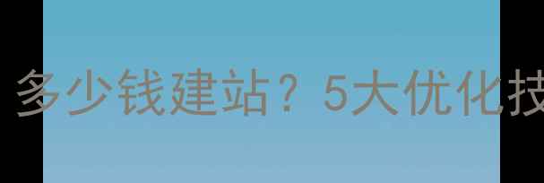 图片 网站建设成本全：多少钱建站？5大优化技巧助你省钱提效1