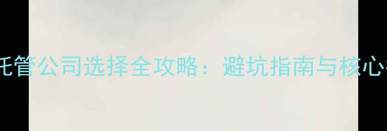 图片 网站托管公司选择全攻略：避坑指南与核心指标1
