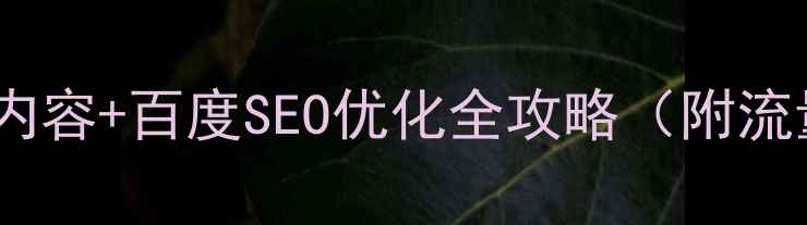 图片 网站模板修改内容+百度SEO优化全攻略（附流量提升技巧）2