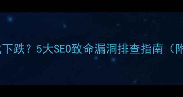 图片 网站流量断崖式下跌？5大SEO致命漏洞排查指南（附修复全流程）2