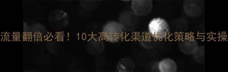 图片 网站流量翻倍必看！10大高转化渠道优化策略与实操指南