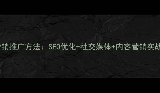 图片 网站营销推广方法：SEO优化+社交媒体+内容营销实战指南1