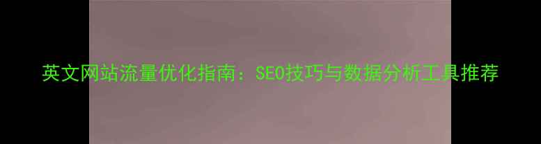 图片 英文网站流量优化指南：SEO技巧与数据分析工具推荐