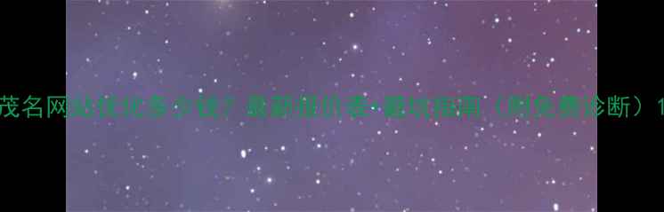 图片 茂名网站优化多少钱？最新报价表+避坑指南（附免费诊断）1