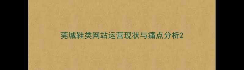 图片 莞城鞋类网站运营现状与痛点分析2