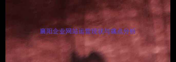 图片 襄阳企业网站运营现状与痛点分析