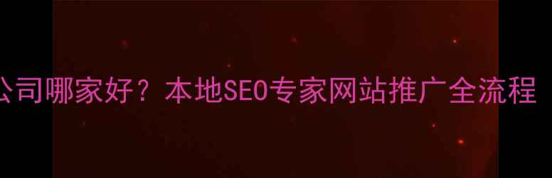 图片 西安网站优化公司哪家好？本地SEO专家网站推广全流程（附实战案例）