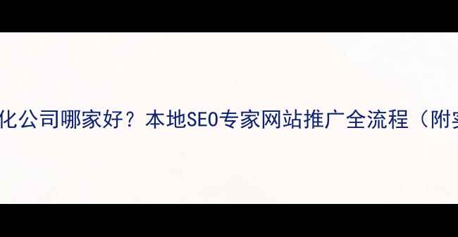 图片 西安网站优化公司哪家好？本地SEO专家网站推广全流程（附实战案例）1