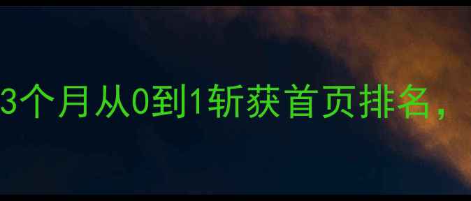 图片 贵阳企业必看！新站3个月从0到1斩获首页排名，本地SEO实战全攻略2