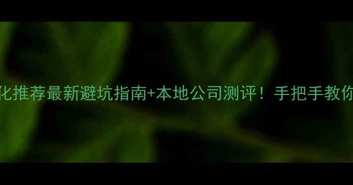 图片 邳州网站优化推荐最新避坑指南+本地公司测评！手把手教你选对服务商