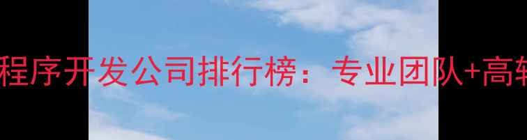 图片 郑州微信小程序开发公司排行榜：专业团队+高转化案例全1