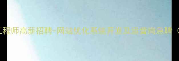 图片 铁岭SEO优化工程师高薪招聘-网站优化系统开发及运营岗急聘（含企业福利）