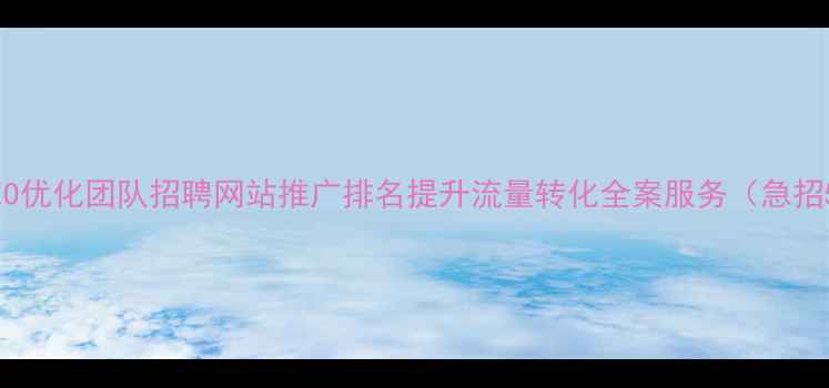图片 阜新SEO优化团队招聘网站推广排名提升流量转化全案服务（急招5人）1