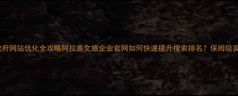 图片 阿拉善盟政府网站优化全攻略阿拉善文旅企业官网如何快速提升搜索排名？保姆级实操指南📈1